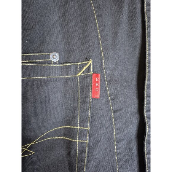 VTG Bugle Boy Long Sleeve Metal Button Up Black Western Shirt Men's Sz L NEW - Picture 13 of 13